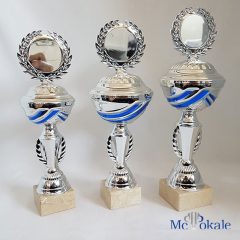3er Serie Pokale blau-silber