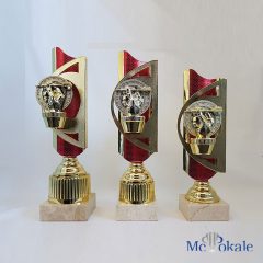 3er Serie Rot – Gold Trophäe mit Dartslowhand Figur