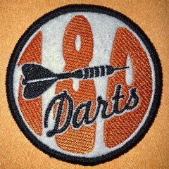Aufnäher/Patch „DARTS 180“ auf Filz Orange
