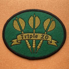 Aufnäher/Patch „Triple 20“ auf Filz Grün
